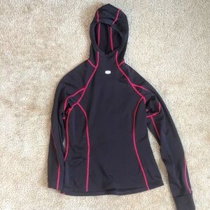 Sugoi Women's Brown and Pink Hooded Athletic Top